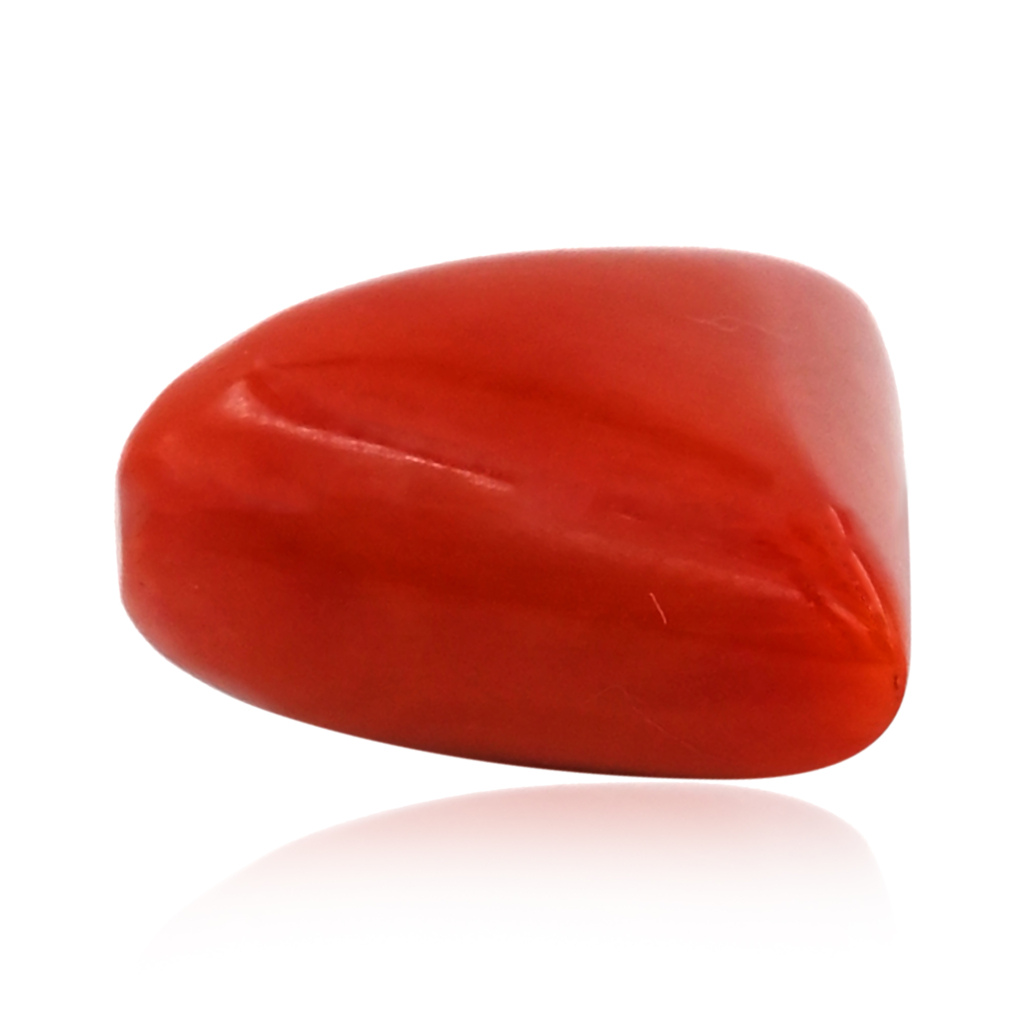 Triangle Italian Red Coral (Moonga) 14X16 MM 10.50 Carat
