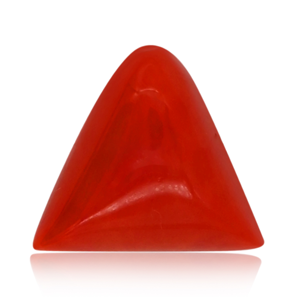 Triangle Italian Red Coral (Moonga) 14X16 MM 10.50 Carat