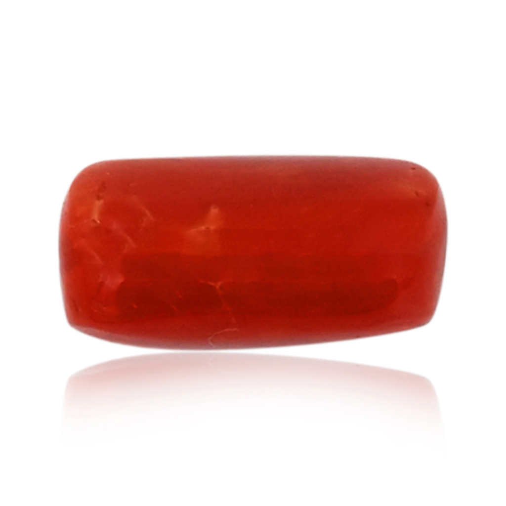 Italian Red Coral (Moonga)  7.50X14.40 MM 7.10 Carat