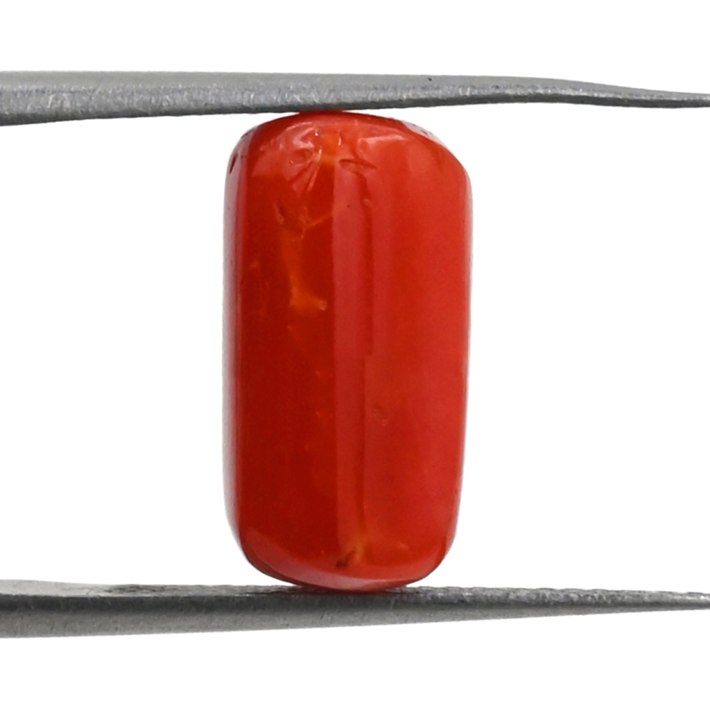 Italian Red Coral (Moonga)  7.50X14.40 MM 7.10 Carat