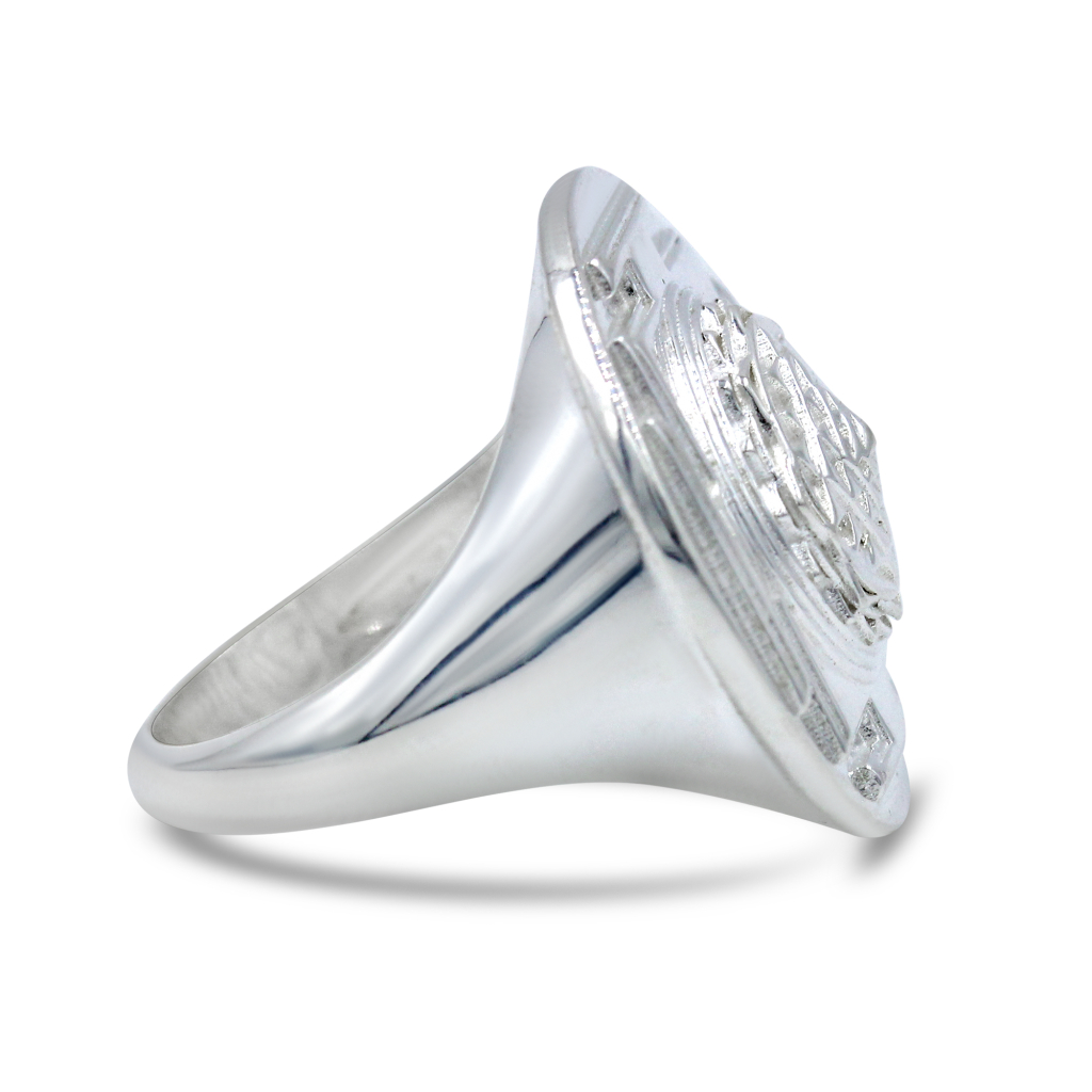 925 Sterling Silver Shree Sampada Yantra Ring for Wealth