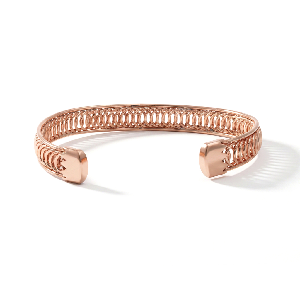 Crescent Flow Nepaliya Copper Bracelet For Unisex