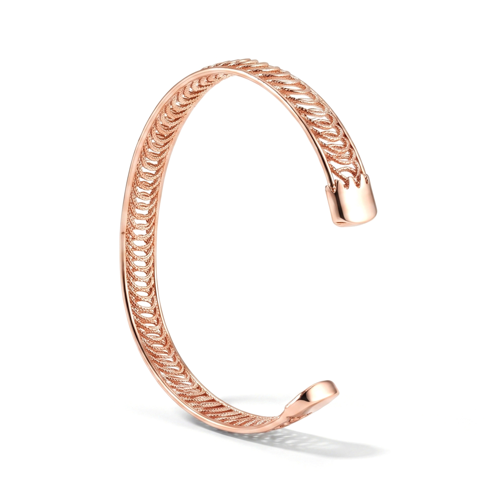 Crescent Flow Nepaliya Copper Bracelet For Unisex