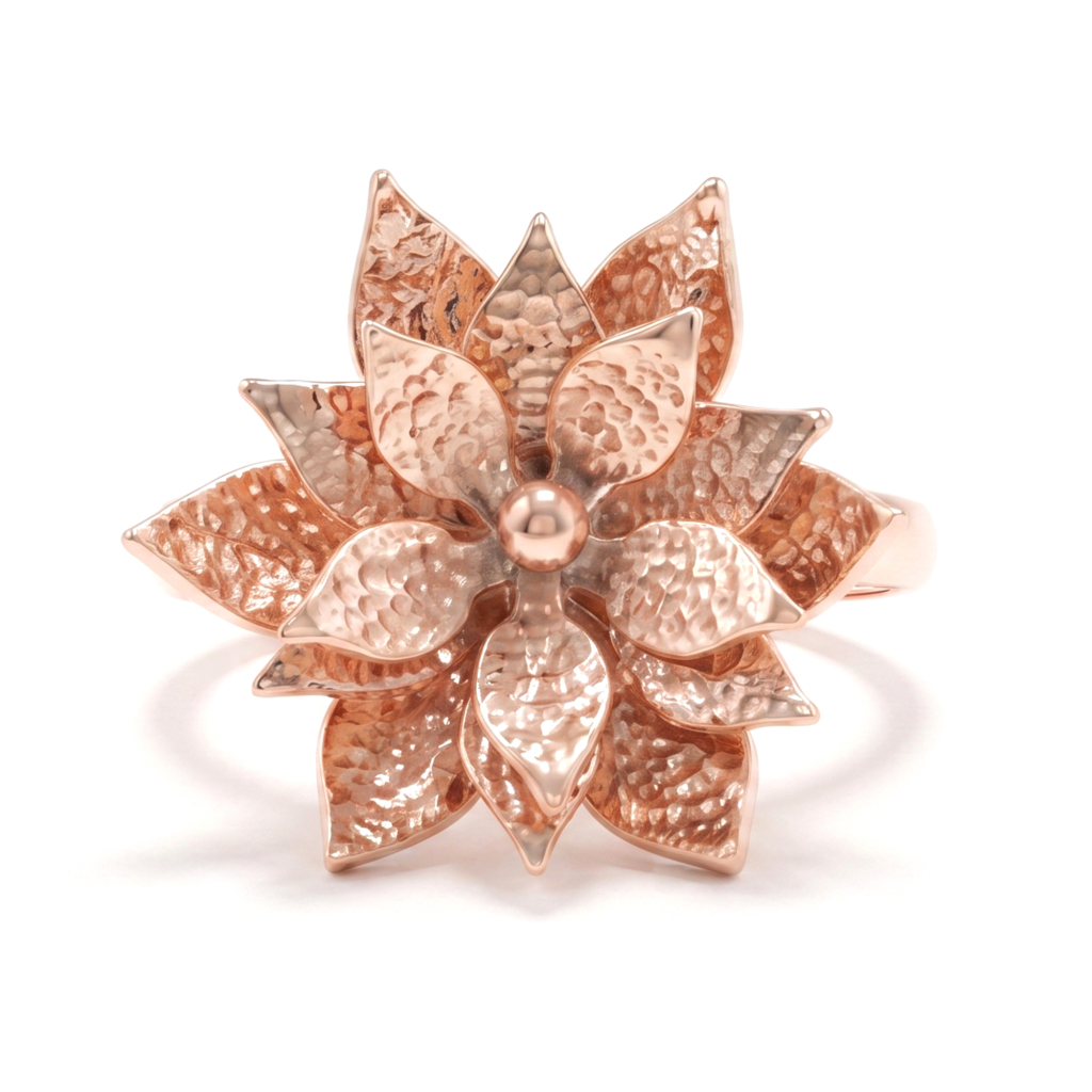 Surya Chakra Lotus Copper Band Rings