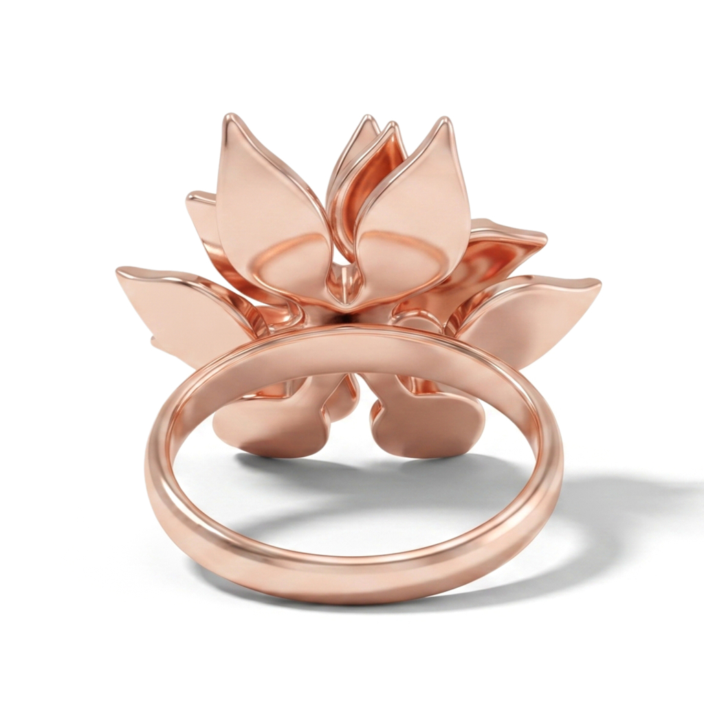 Surya Chakra Lotus Copper Band Rings