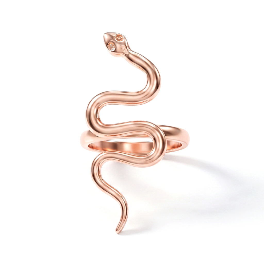Handmade Coiled Serpent Snake Band Ring for Women