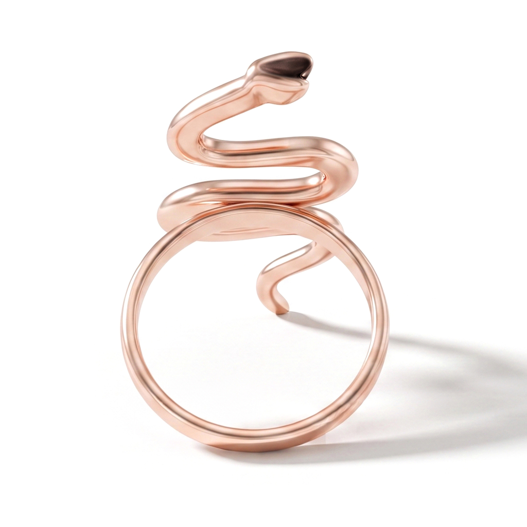 Handmade Coiled Serpent Snake Band Ring for Women