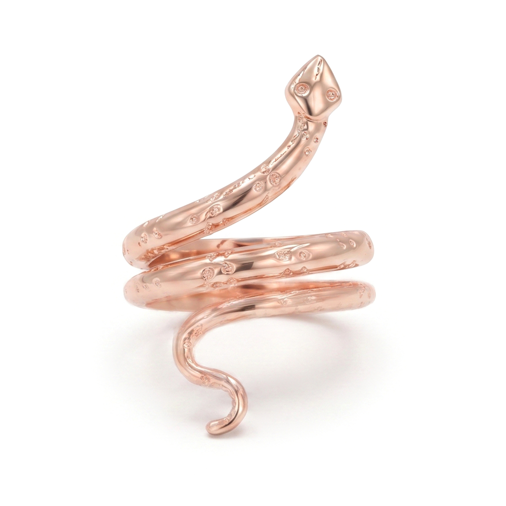 Mystic Serpent Embrace Copper Ring For Women