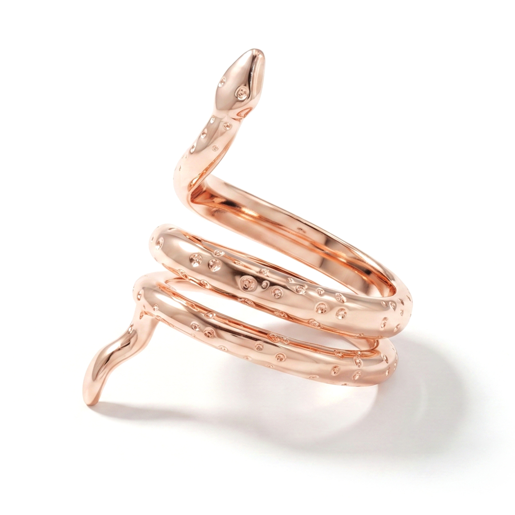 Mystic Serpent Embrace Copper Ring For Women