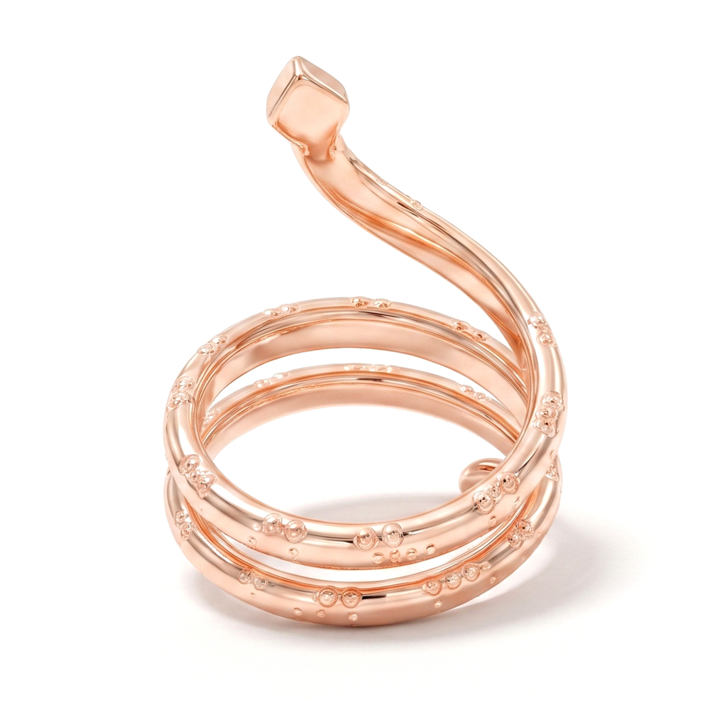 Mystic Serpent Embrace Copper Ring For Women