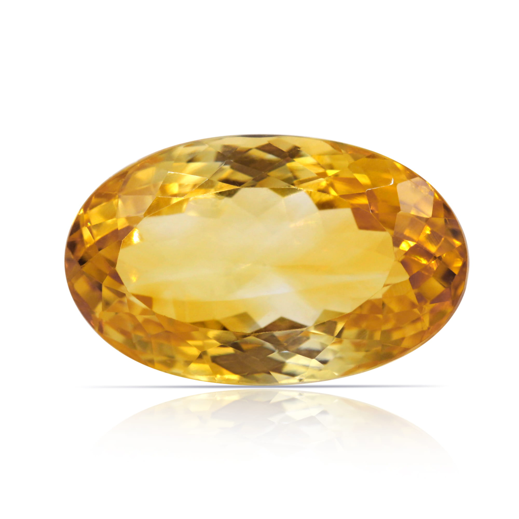Yellow Citrine (Sunela) Oval Cut 15.13 Carat