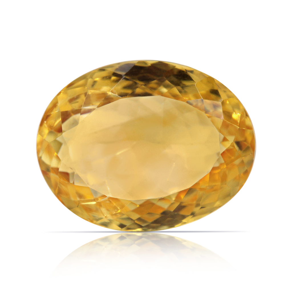 Yellow Citrine (Sunela) Oval Cut 13.89 Carat