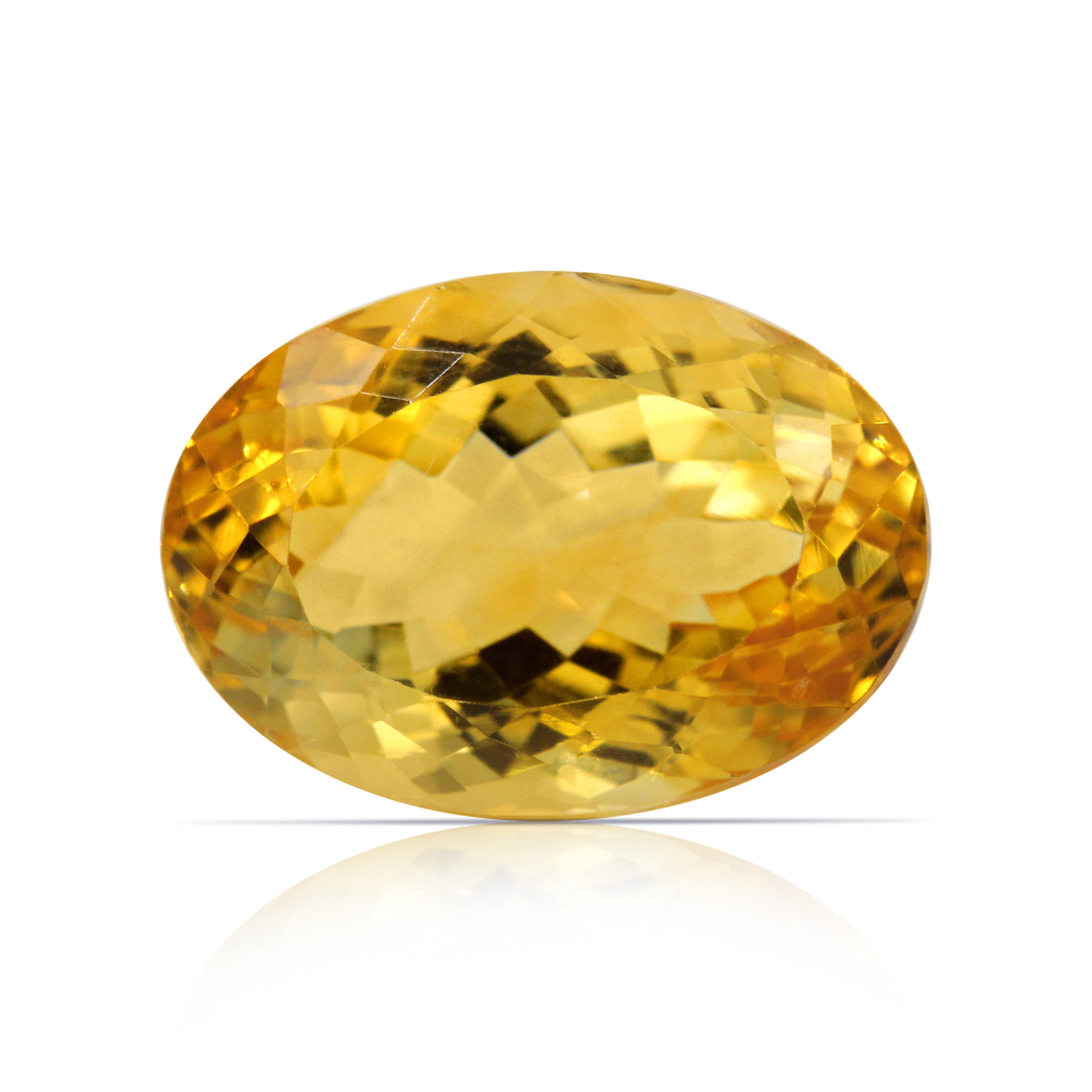 Yellow Citrine (Sunela) Oval Cut 9.56 Carat