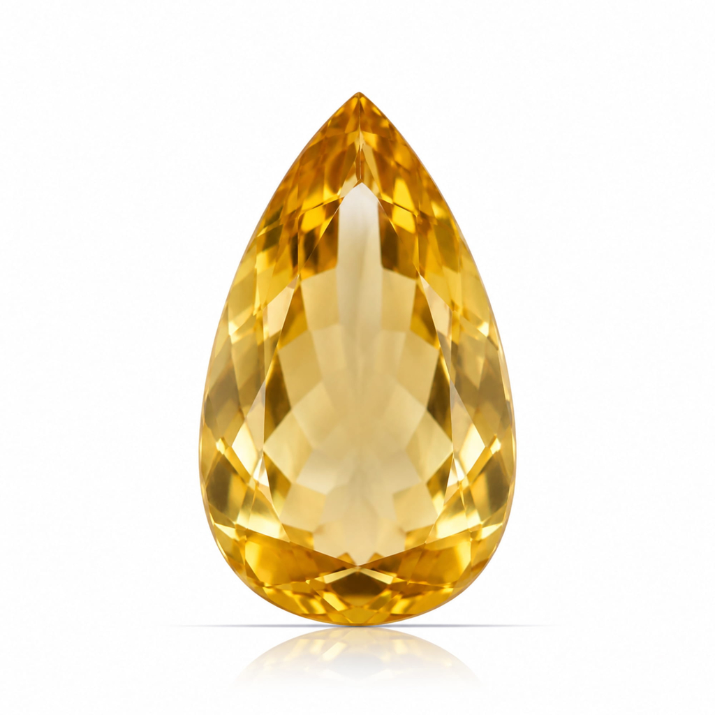 Yellow Citrine (Sunela) Pear Cut 9.87 Carat