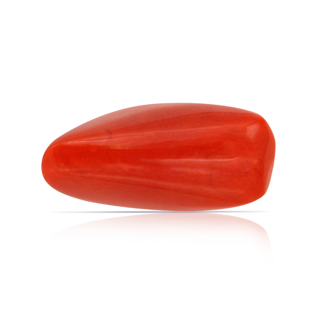 Natural Italian Triangular Red Coral (Moonga) 14 Carat