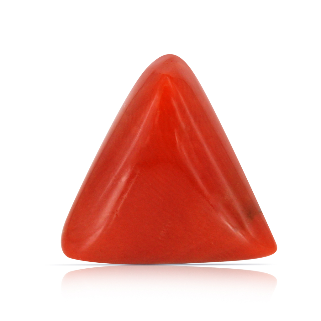 Natural Italian Triangular Red Coral (Moonga) 14 Carat