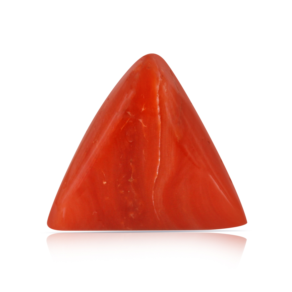 Natural Italian Triangular Red Coral (Moonga) 14 Carat