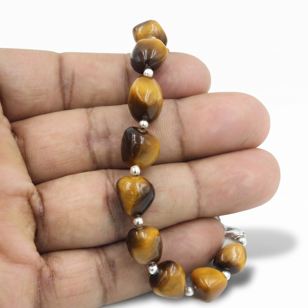 Natural Tiger Eye Tumbled Protection Bracelet