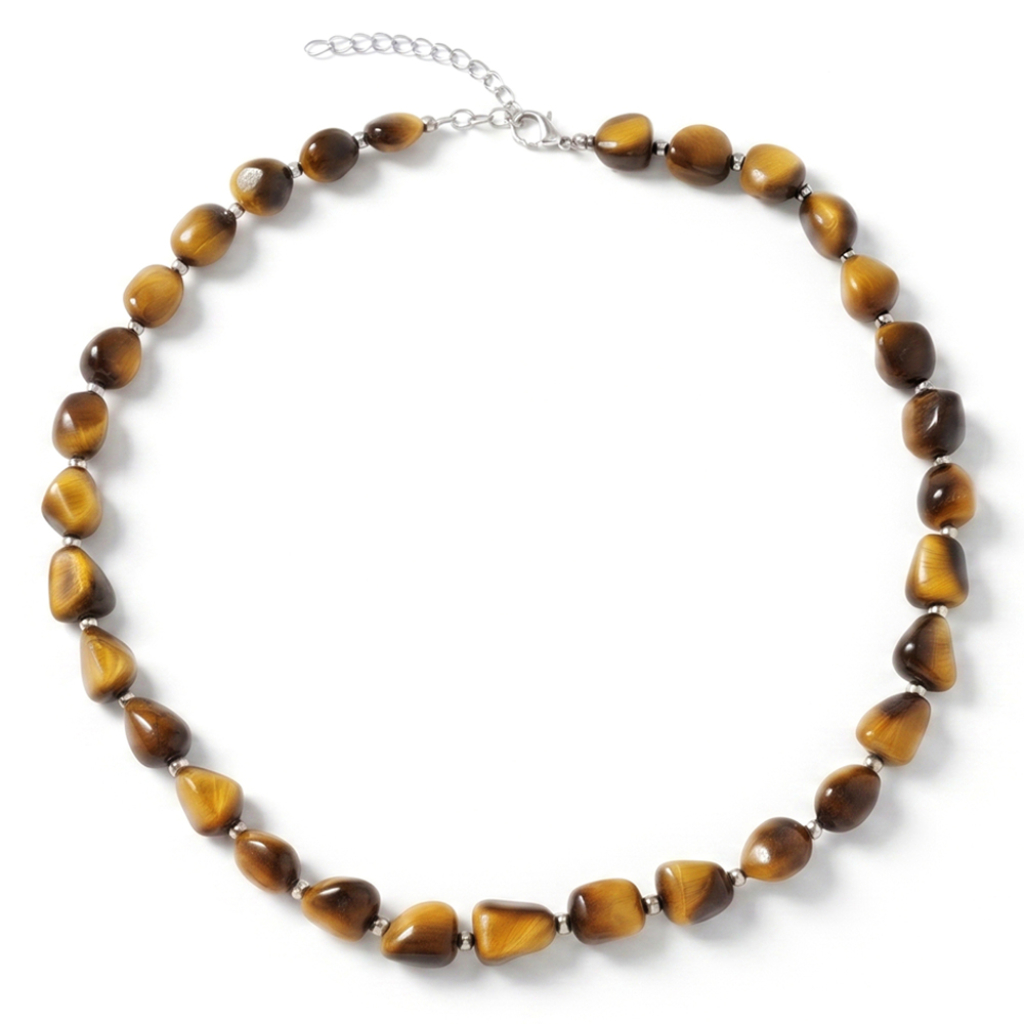 Tiger Eye Tumbled Beaded Necklace