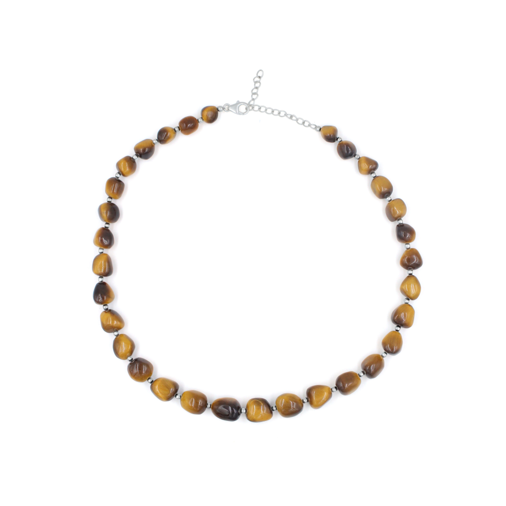 Tiger Eye Tumbled Beaded Necklace