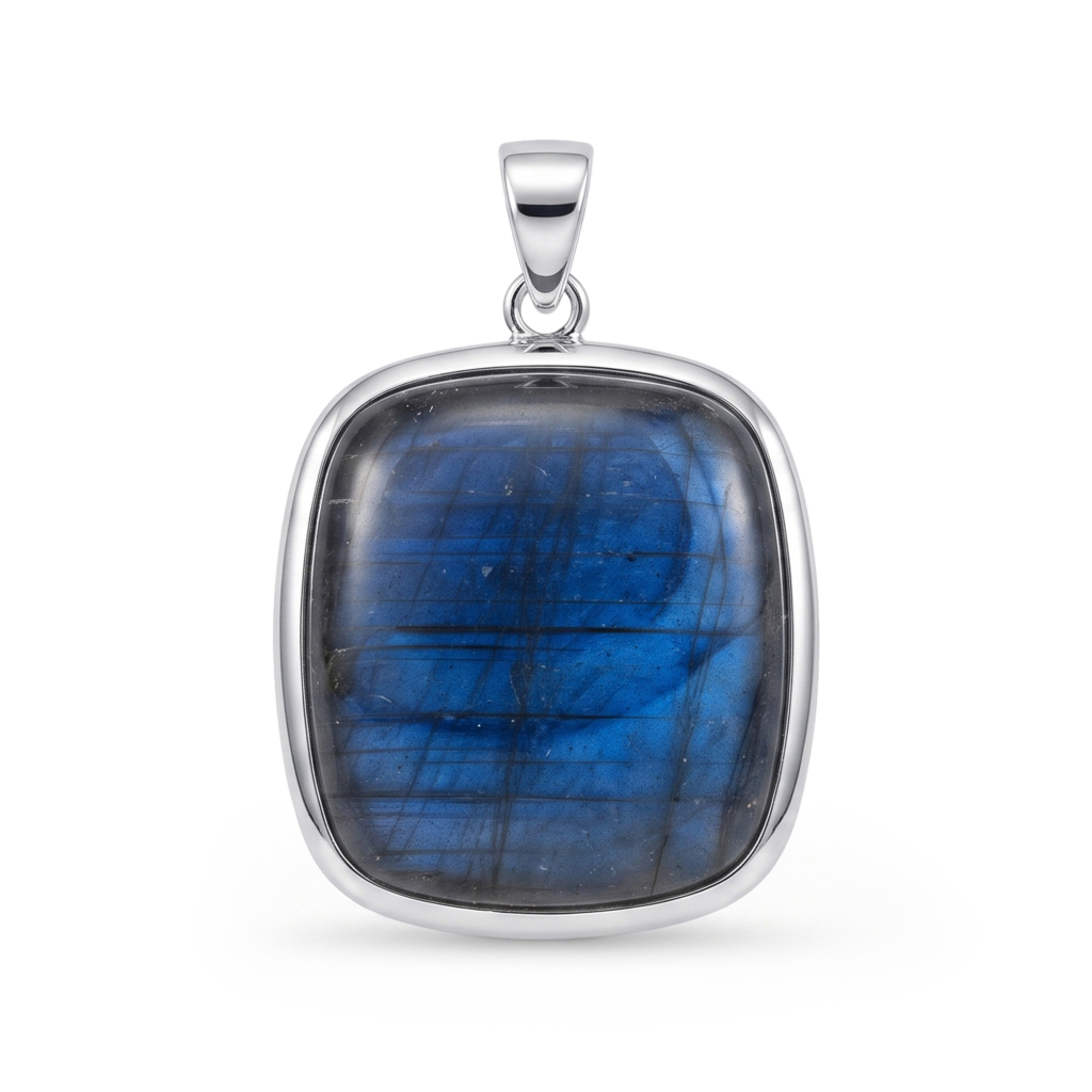 Aquarius Zodiac Labradorite Sterling Silver Pendant
