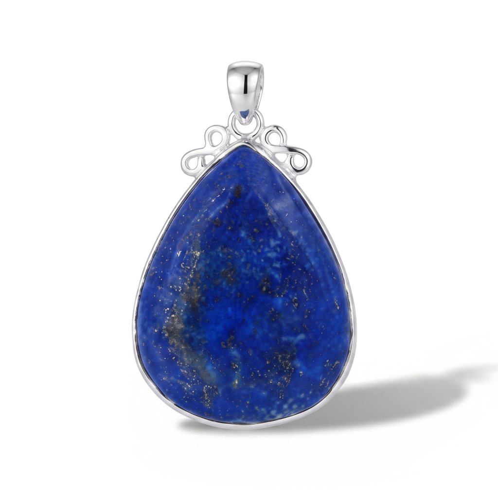 Natural Lapis Lazuli Shani Energy Sterling Silver Pendant