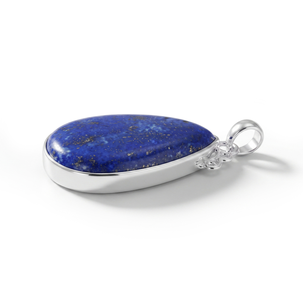 Natural Lapis Lazuli Shani Energy Sterling Silver Pendant