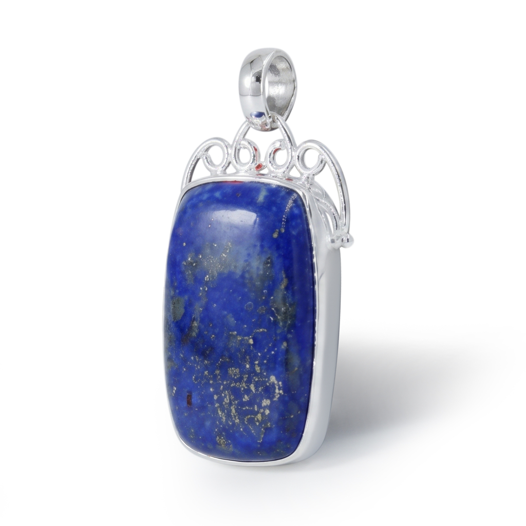 Natural Lapis Lazuli Throat Chakra Sterling Silver Pendant