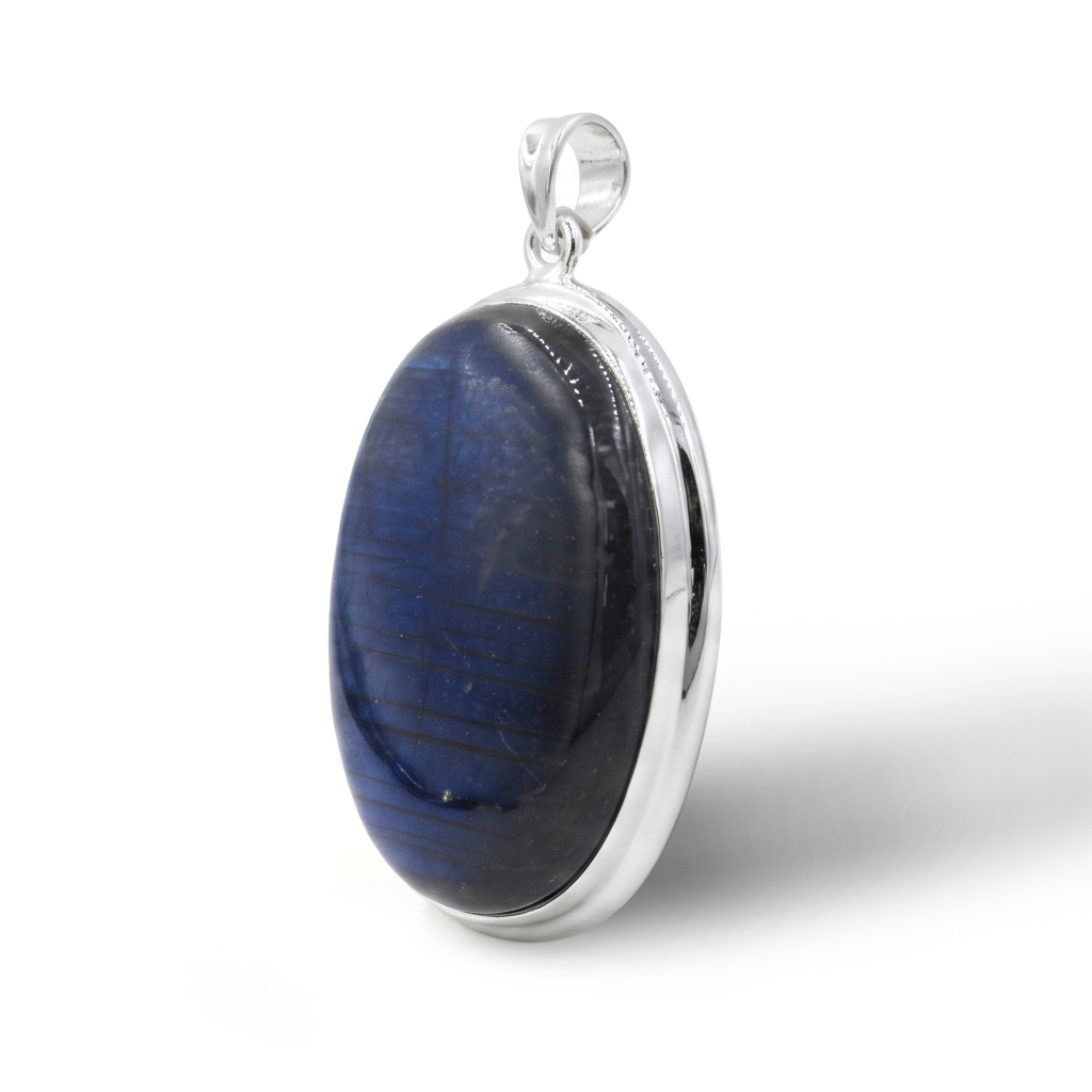 Natural Labradorite Rahu Energy Sterling Silver Pendant