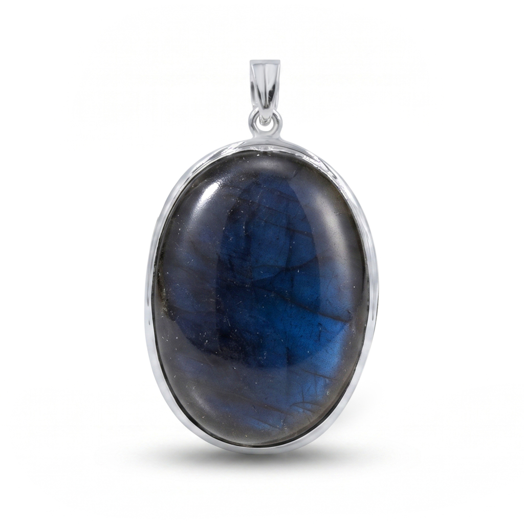 Natural Labradorite Rahu Mystic Sterling Silver Pendant