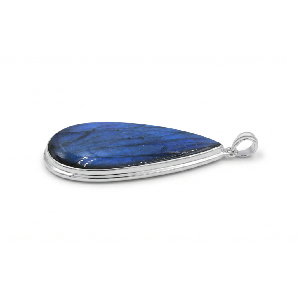 Natural Labradorite Rahu Protection Sterling Silver Pendant