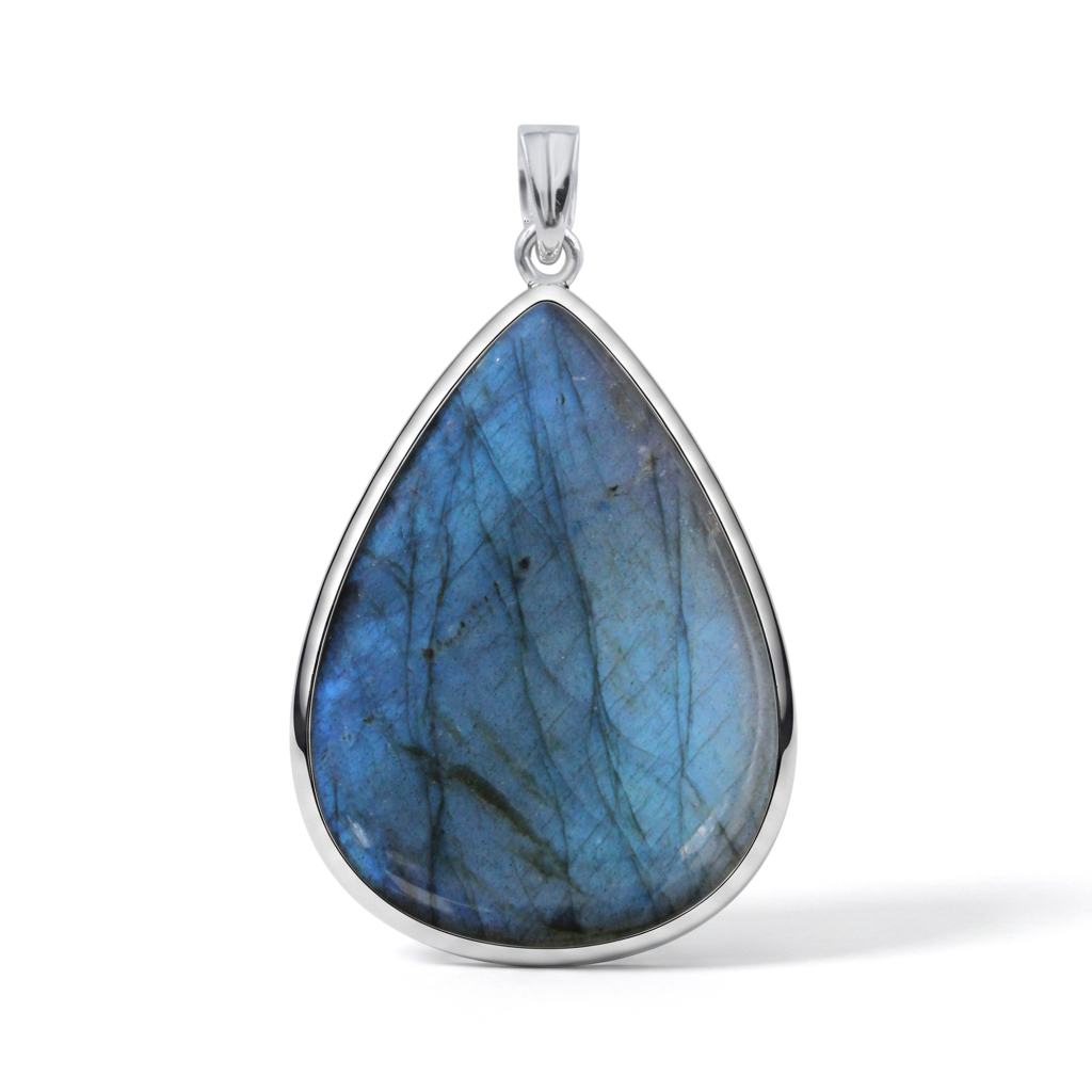 Natural Labradorite Rahu Protection Sterling Silver Pendant