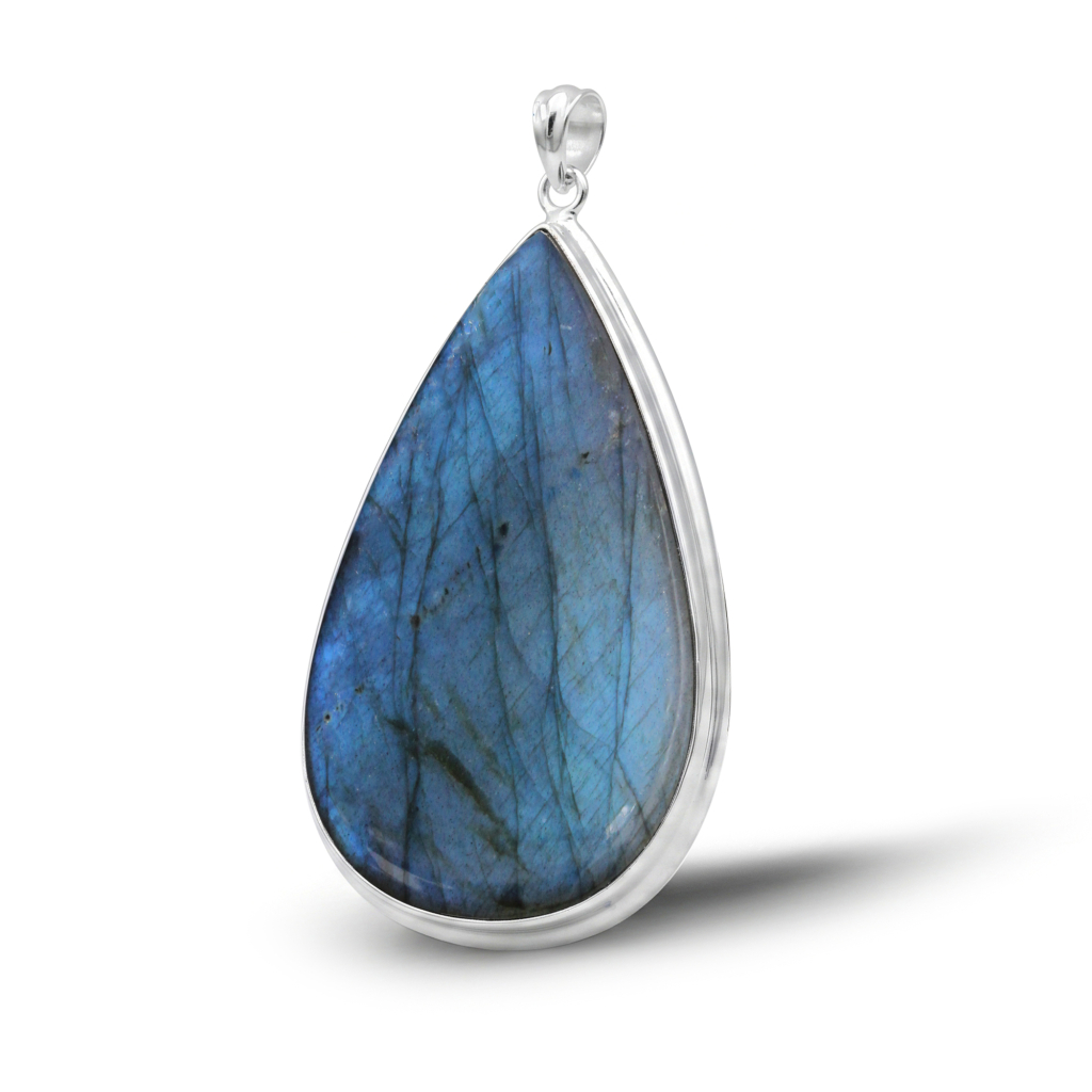 Natural Labradorite Rahu Protection Sterling Silver Pendant