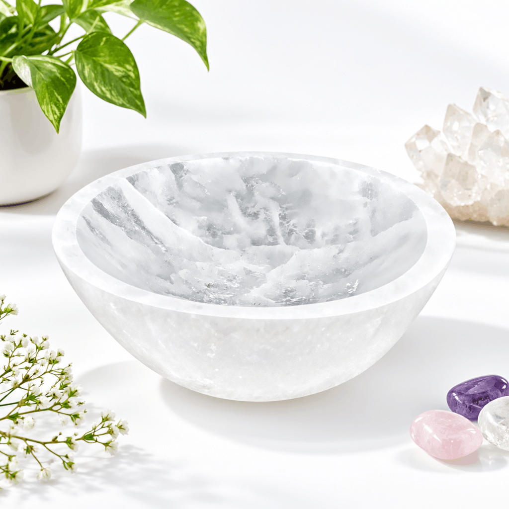 Natural Selenite Crystal Bowl for Crystal Charging