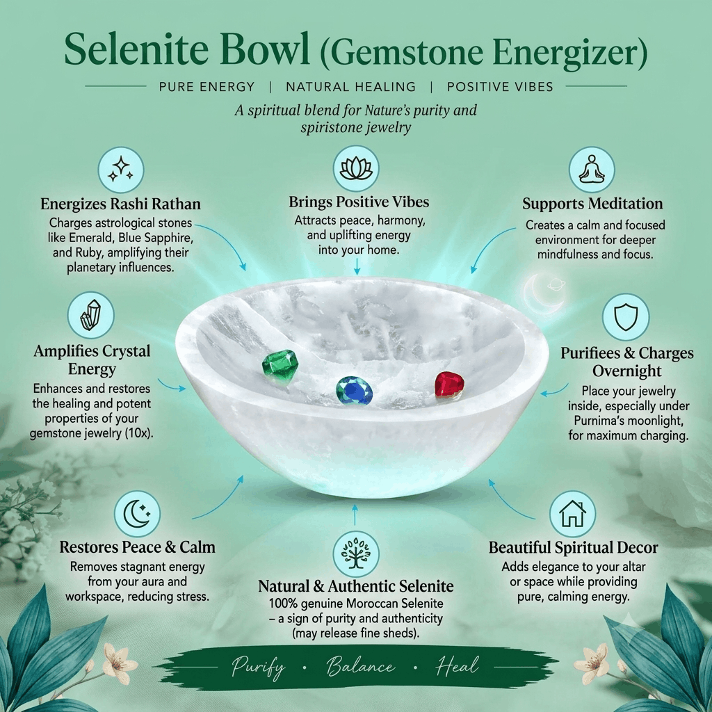 Natural Selenite Crystal Bowl for Crystal Charging