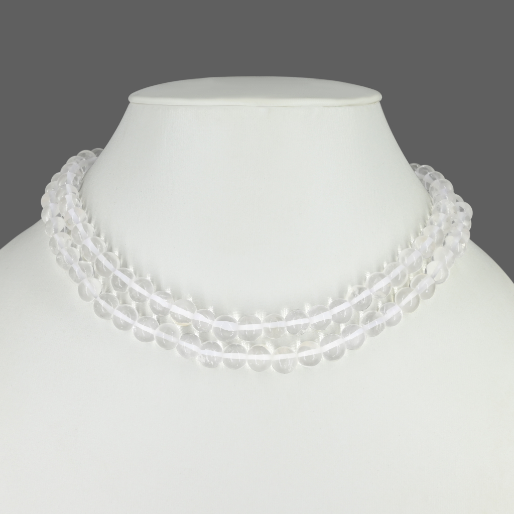 Natural Clear Quartz Crystal 108 Beads Japa Mala for Meditation