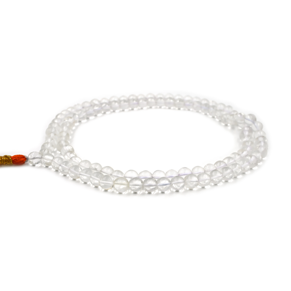 Natural Clear Quartz Crystal 108 Beads Japa Mala for Meditation