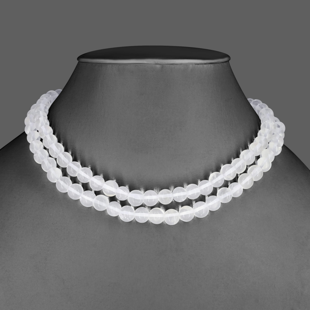 Natural Clear Quartz Crystal 108 Beads Japa Mala for Meditation