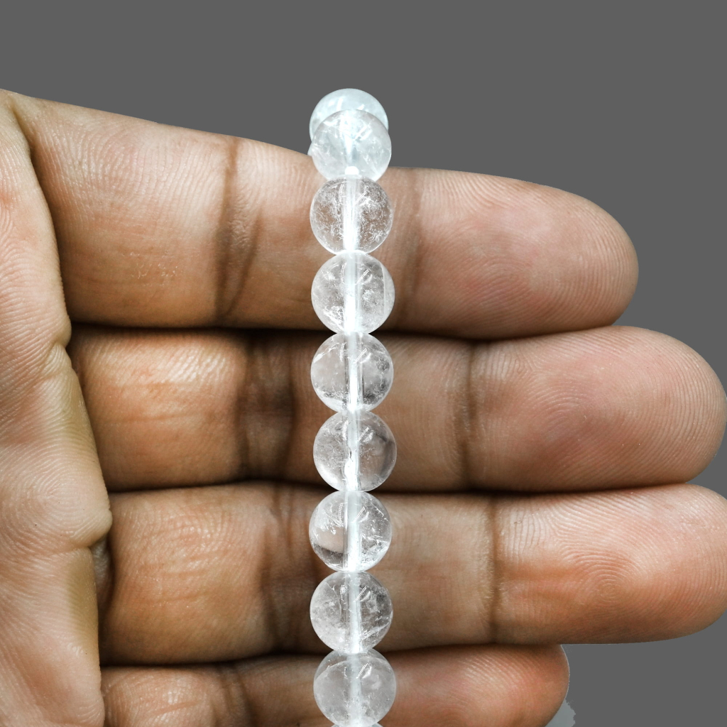 Natural Clear Quartz Crystal 8mm Energy Bead Bracelet