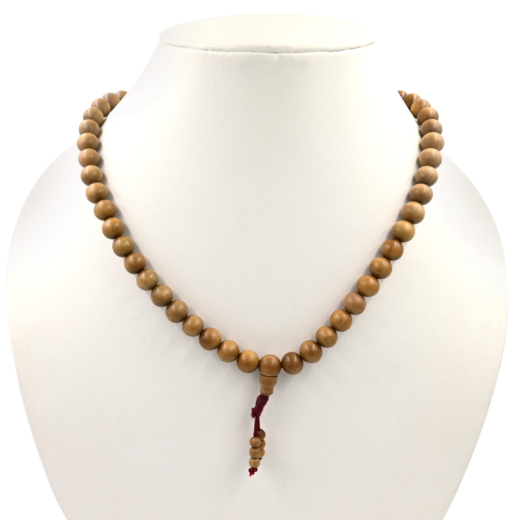 100% Authentic White Sandalwood Chandan Jap Mala for Meditation