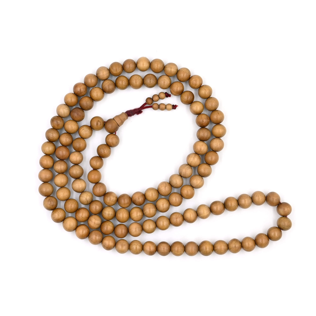 100% Authentic White Sandalwood Chandan Jap Mala for Meditation