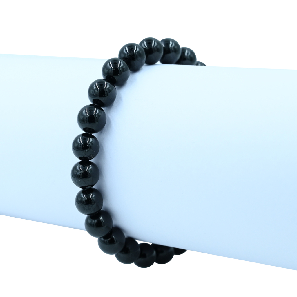 Black Tourmaline 8mm Stretchable Beaded Bracelet for Protection